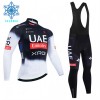 Completo Maglia ML + Pantaloncino con bretelle ML 2025 UAE TEAM EMIRATES Winter Invernale Nero